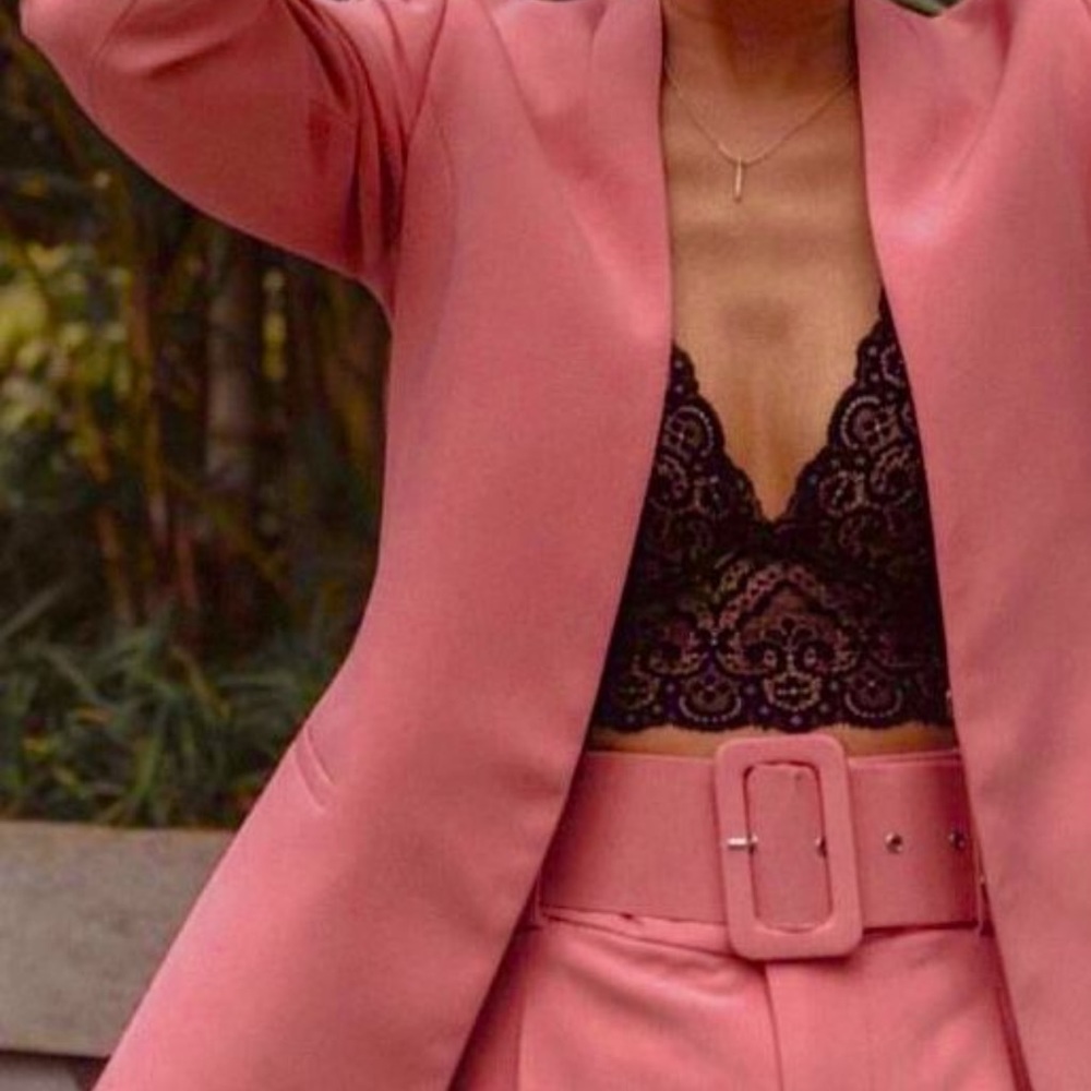 - Zara pink belted classic Pant Suit - Picture 12 of 13